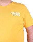 Starbattal Büyük Beden Sıfır Yaka Tişört Paradise İsland 23103 SARI