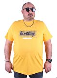 Starbattal Büyük Beden Erkek Baskılı Tişört Brnx Boy 23131 SARI