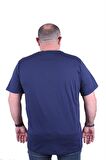 Starbattal Erkek Büyük Beden Sıfır Yaka Tişört DOP 23176 Marin