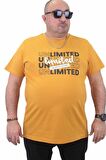Starbattal Erkek Büyük Beden Sıfır Yaka Tişört Unlimited 23177 HARDAL