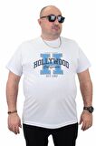 Starbattal Erkek Büyük Beden Sıfır Yaka Tişört Hollywood 23179 BEYAZ