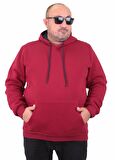 Starbattal Büyük Beden Erkek Basic Sweat Kapüşonlu 11700 BORDO