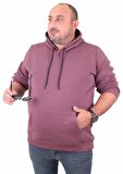 Starbattal Büyük Beden Erkek Basic Sweat Kapüşonlu 11700 Eflatun