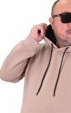 Starbattal Büyük Beden Erkek Basic Sweat Kapüşonlu 11700 TOPRAK