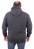 Starbattal Büyük Beden Unisex Kapüşonlu 3ip Sweat 11701 ANTRASİT MELANJ
