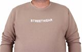 Starbattal Erkek Büyük Beden Sıfır Yaka Sweat Streetwear 23206 TOPRAK