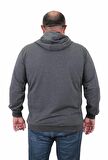 Starbattal Büyük Beden Basic Mevsimlik Fermuarlı Kapüşonlu Sweat 22751 ANTRASIT
