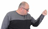 Starbattal Erkek Büyük Beden Sıfır Yaka Çift Renk Triko Kazak 23751 ANTRASIT
