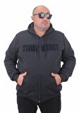 Starbattal Fermuarlı Kapuşonlu Büyük Beden Sweat Time Money 23218 LACIVERT