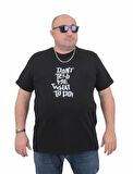 Starbattal Erkek Büyük Beden Sıfır Yaka Tişört Cool Boys 24125 SIYAH