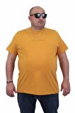 Starbattal Erkek Büyük Beden Sıfır Yaka Tişört Rich 24134 HARDAL