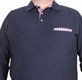 Starbattal Erkek Büyük Beden Polo Yaka Sweat Flota Cep 24407 LACIVERT