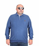 Starbattal Erkek Büyük Beden Polo Yaka Sweat Moc Grande 24410 Marin
