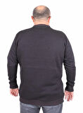 Starbattal Erkek Büyük Beden Sıfır Yaka 3ip Sweat Black 24202 SIYAH