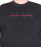 Starbattal Erkek Büyük Beden Sıfır Yaka 3ip Sweat Black 24202 SIYAH