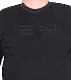 Starbattal Erkek Büyük Beden Sıfır Yaka 3ip Sweat Respect 24205 SIYAH