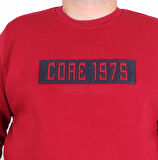 Starbattal Erkek Büyük Beden Sıfır Yaka 3ip Sweat Core 1975 24209 BORDO