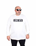 Starbattal Erkek Büyük Beden Sıfır Yaka 3ip Sweat Core 1975 24209 EKRU