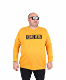 Starbattal Erkek Büyük Beden Sıfır Yaka 3ip Sweat Core 1975 24209 HARDAL