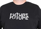 Starbattal Erkek Büyük Beden Sıfır Yaka Tişört The Future 25138 SIYAH