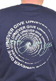 Starbattal Erkek Büyük Beden Sıfır Yaka Tişört Never Give Up 25140 LACIVERT