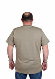 Starbattal Erkek Büyük Beden Sıfır Yaka Tişört Stand Up 25158 HAKI