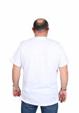 Starbattal Erkek Büyük Beden Sıfır Yaka Tişört Sport 25162 BEYAZ