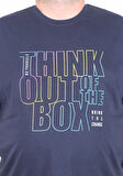 Starbattal Erkek Büyük Beden Sıfır Yaka Tişört Think Out Box 25163 LACIVERT