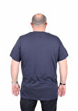Starbattal Erkek Büyük Beden Sıfır Yaka Tişört Awesome 25164 LACIVERT