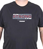 Starbattal Erkek Büyük Beden Sıfır Yaka Tişört Strong 25167 SIYAH
