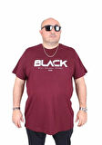 Starbattal Erkek Büyük Beden Sıfır Yaka Tişört Black 25176 MURDUM
