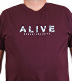 Starbattal Erkek Büyük Beden Sıfır Yaka Tişört Alive 25187 MURDUM