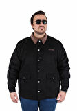 Starbattal Büyük Beden Gabardin Mont Chaqueta Abrigo 25902 SIYAH