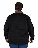 Starbattal Büyük Beden Gabardin Mont Chaqueta Abrigo 25902 SIYAH