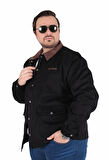 Starbattal Büyük Beden Gabardin Mont Chaqueta Abrigo 25902 SIYAH