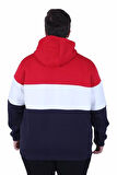 Starbattal Büyük Beden Kapüşonlu 3ip Sweat MG 25725 KIRMIZI