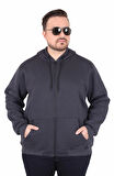 Starbattal Büyük Beden Unisex Kapüşonlu 3ip Sweat 11701 FUME