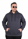 Starbattal Büyük Beden Erkek Basic Sweat Kapüşonlu 11700 FUME