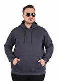 Starbattal Büyük Beden Erkek Basic Sweat Kapüşonlu 11700 FUME