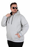 Starbattal Büyük Beden Erkek Basic Sweat Kapüşonlu 11700 GRI