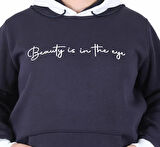 Starbattal Büyük Beden Kapüşonlu 3ip Sweat Beauty 25714 LACIVERT