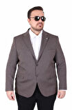 Starbattal Erkek Büyük Beden 4 Drop Blazer Sedef Ceket 500606 KAHVERENGİ