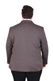 Starbattal Erkek Büyük Beden 4 Drop Blazer Sedef Ceket 500606 KAHVERENGİ
