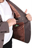 Starbattal Erkek Büyük Beden 4 Drop Blazer Sedef Ceket 500606 KAHVERENGİ