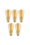 Flamanlı Armut St64 Modeli Dekoratif Rustik Ampul 40 Watt E27 Duy - 5 Li Paket