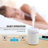 Aksesuarcı Rgb Işıklı, 300 ml Ultrasonik Oda Ortam Nemlendirici ve Aroma Difüzörü, Yedek Filtre Hediye, Beyaz