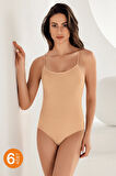 Kadın Siyah 6 Lı Paket İp Askılı Body MB864-SH