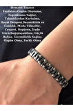 Doğal Hematit Taşlı Örgü 925 Ayar Gümüş Toplu Tasarım Bileklik (Zikzak Model)