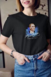 stilaura Unisex Bisiklet Yaka Baskılı Oversize T-Shirt - Siyah