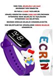 Mor Çocuk Dokunmatik Led Saat Kiti Figürlü Su Geçirmez İsimli Bileklikli STA-1120